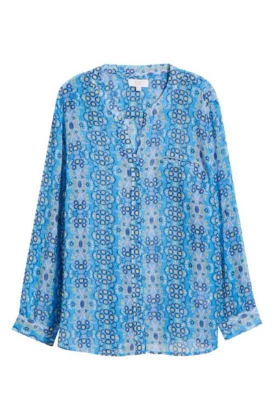 Kut From The Kloth Jasmine Roll Sleeve Top In Blue