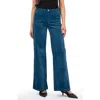 Kut From The Kloth Velvet High Rise Wide Flare Pant In Teal In Teal Blue