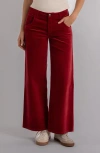 Kut From The Kloth Jean High Waist Wide Leg Velvet Pants In Red