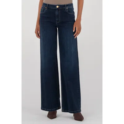 Kut From The Kloth Jean Mid Rise Wide Leg Jeans In Blue