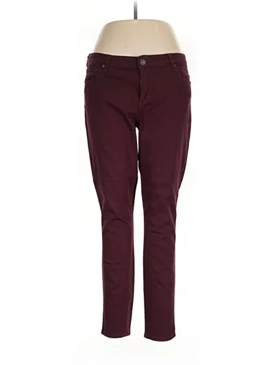 Pre-owned Kut From The Kloth Jeggings In Burgundy