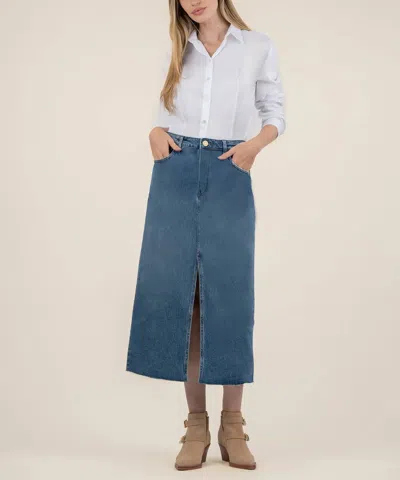 Kut From The Kloth Jen Denim A-line Skirt In Empowering In Multi