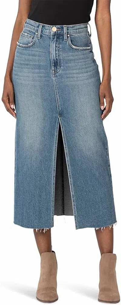 Kut From The Kloth Jen Midi Skirt In Empowering In Blue
