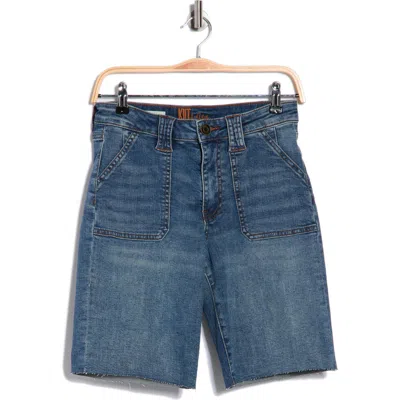 Kut From The Kloth Jenny Cutoff High Waist Bermuda Shorts In Blue