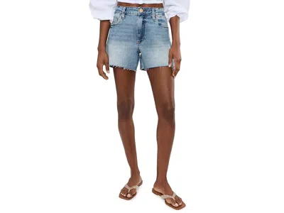 Kut From The Kloth Hailey High-rise Shorts With Raw Hem In Blue