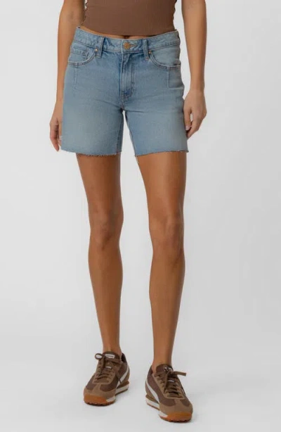 Kut From The Kloth Jenny Raw Hem High Waist Denim Shorts In Blue