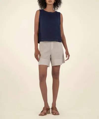 Kut From The Kloth Joanne Sleeveless Crop Top In Ink Blue