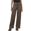 Kut From The Kloth Jodi Fab Ab Coated High Waist Wide Leg Cargo Jeans In Seal Brown