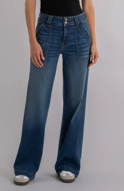 Kut From The Kloth Jodi High Waist Wide Leg Utility Jeans In Blue