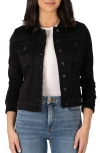 Kut From The Kloth Julia Crop Denim Trucker Jacket In Black