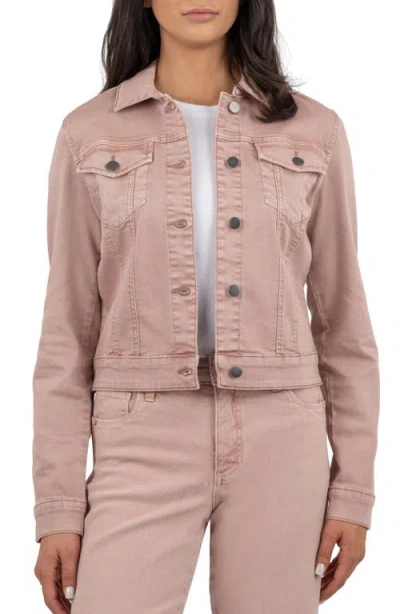 Kut From The Kloth Julia Crop Denim Trucker Jacket In Blush
