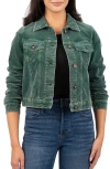 Kut From The Kloth Julie Corduroy Crop Jacket In Green