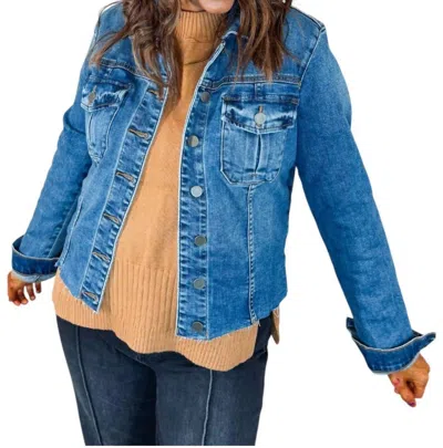 Kut From The Kloth Kara Denim Jacket In Faithfully With Medium Base Wash