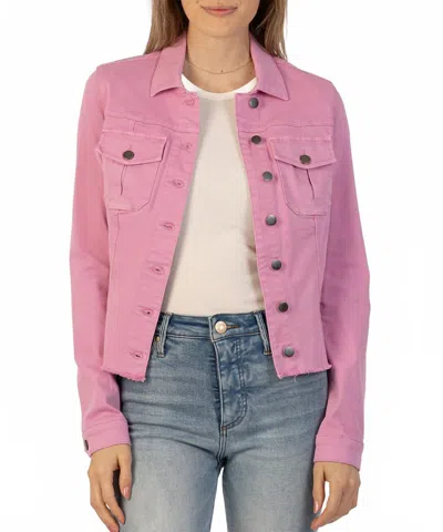 Kut From The Kloth Kara Denim Jacket In Lavender In Pink