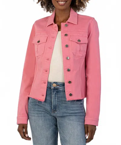 Kut From The Kloth Kara Denim Jacket In Plush Pink