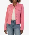 Kut From The Kloth Kara Fray Hem Cotton Blend Trucker Jacket In Multi