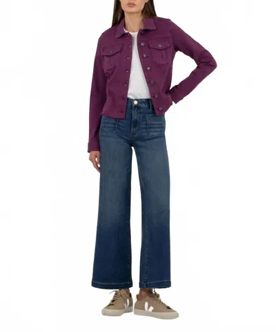 Kut From The Kloth Kara Jacket With Frayed Hem In Mulberry In Purple
