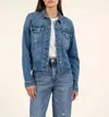 Kut From The Kloth Kara Raw Hem Denim Jacket In Dearly In Multi