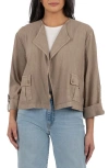 KUT FROM THE KLOTH KUT FROM THE KLOTH KARIE OPEN FRONT LINEN BLEND JACKET