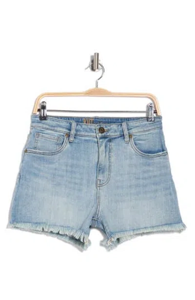 Kut From The Kloth Kat High Waist Fray Hem Denim Shorts In Blue