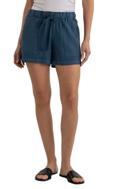 Kut From The Kloth Katana Drawstring Linen Blend Shorts In Blue