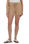 Kut From The Kloth Katana Drawstring Linen Blend Shorts In Brown