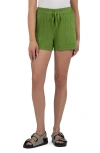 Kut From The Kloth Katana Drawstring Linen Blend Shorts In Green