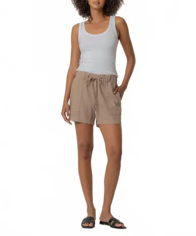 Kut From The Kloth Katana Linen Shorts In Khaki In Neutral
