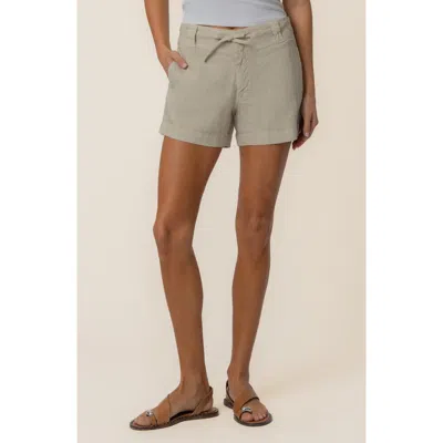 Kut From The Kloth Katie Drawstring Linen Blend Shorts In Brown