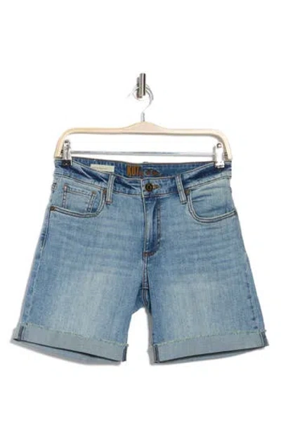 Kut From The Kloth Katy Boyfriend Cuffed Denim Shorts In Stonecrop