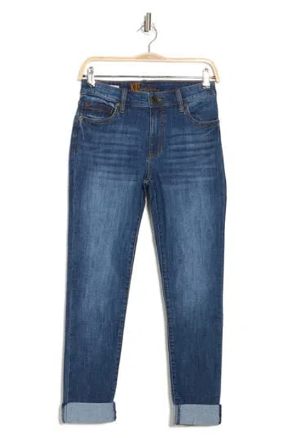 Kut From The Kloth Katy Cuffed Ankle Boyfriend Jeans In Blue