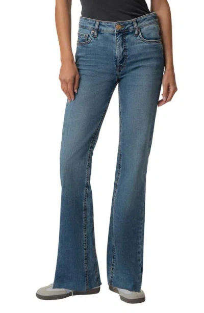 Kut From The Kloth Kelly Fab Ab Raw Hem High Waist Kick Flare Jeans In Brown