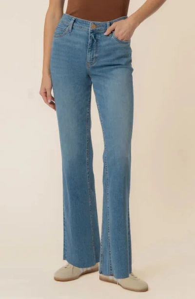 Kut From The Kloth Kelly Fab Ab Raw Hem High Waist Kick Flare Jeans In Blue
