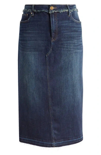 Kut From The Kloth Kelly Fray Edge Denim Maxi Skirt In Recommend