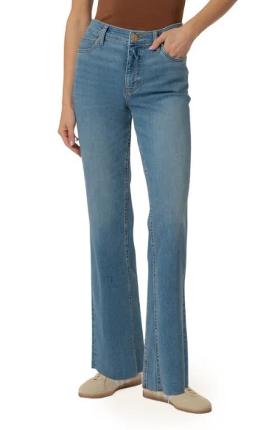 Kut From The Kloth Kelly Raw Hem High Waist Kick Flare Jeans In Blue