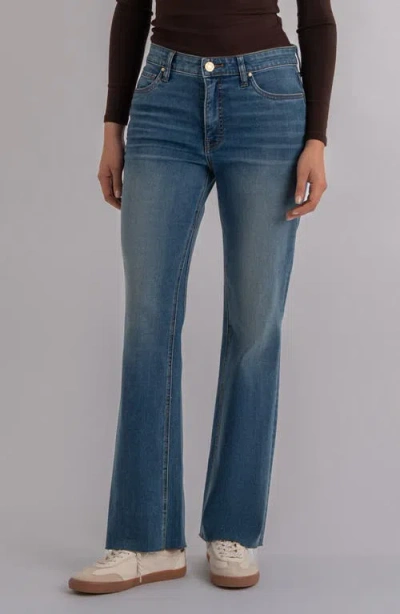 Kut From The Kloth Kelly Raw Hem High Waist Kick Flare Jeans In Blue