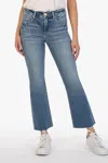 Kut From The Kloth Kelsey High Waist Raw Hem Kick Flare Jeans In Multi
