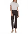Kut From The Kloth Kelsey Coated High Rise Ankle Flare Pant In Chocolate In Gold