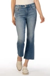 KUT FROM THE KLOTH KELSEY FAB AB HIGH WAIST RAW HEM ANKLE FLARE JEANS