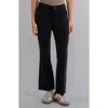 Kut From The Kloth Kelsey Fab Ab High Waist Raw Hem Ankle Kick Flare Corduroy Pants In Black