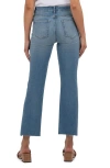Kut From The Kloth Kelsey Fab Ab High Waist Raw Hem Ankle Kick Flare Jeans In Simplicity Blue