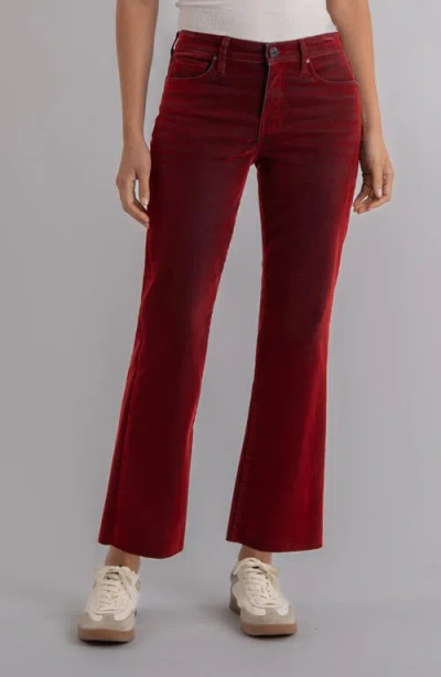 Kut From The Kloth Kelsey Fab Ab Raw Hem Ankle Flare Jeans In Red