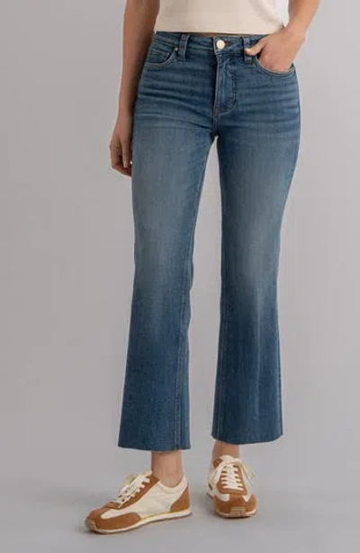 Kut From The Kloth Kelsey Fab Ab Raw Hem High Waist Ankle Flare Jeans In Wonderful W/ Med