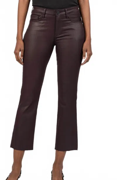 Kut From The Kloth Kelsey High Rise Ankle Flare Pants In Sangria In Burgundy