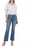 Kut From The Kloth Kelsey High Rise Ankle Flare Jeans In Honest With Medium Base Wash In Blue