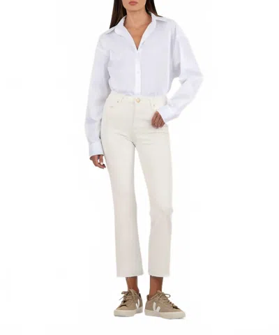Kut From The Kloth Kelsey High Rise Ankle Flare In Ecru In Blue