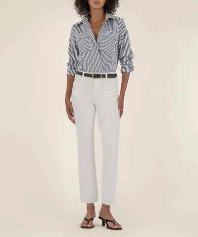 Kut From The Kloth Kelsey High Rise Ankle Flare In Ecru In White