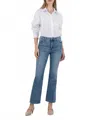 Kut From The Kloth Kelsey High Rise Ankle Flare Jean In Brace With Medium Base Wash In Blue