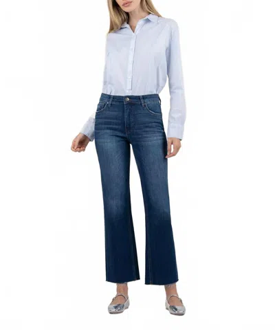 Kut From The Kloth Kelsey High Rise Ankle Flare Jean In Royal With Dark Stone Base Wash In Multi