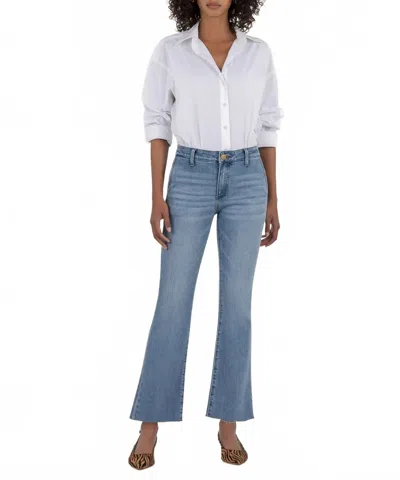 Kut From The Kloth Kelsey High Rise Ankle Flare Jean In Motivation In Blue